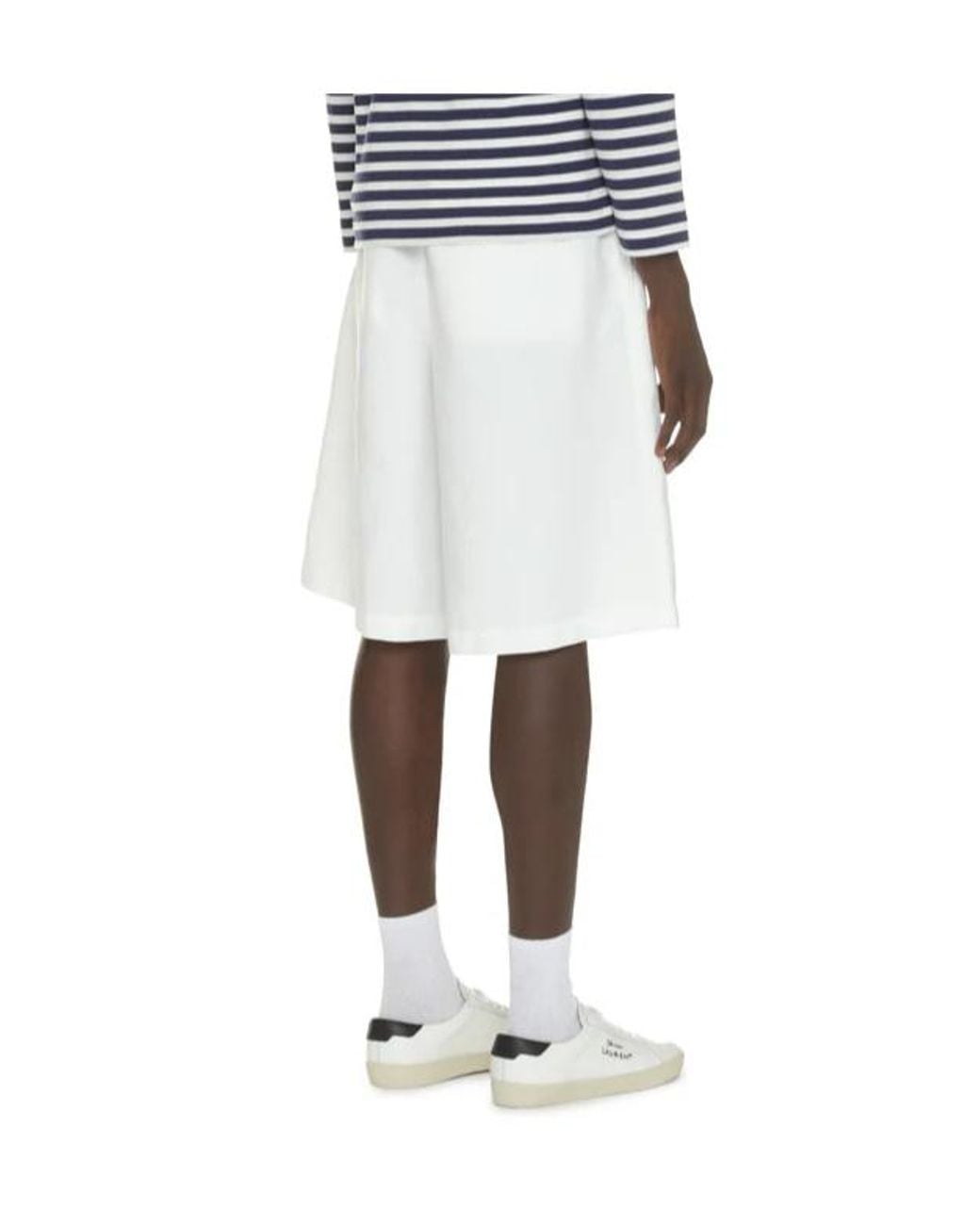 Comme des Garçons White Comme Des Garçons Shirt Knee-Length Twill Shorts for men