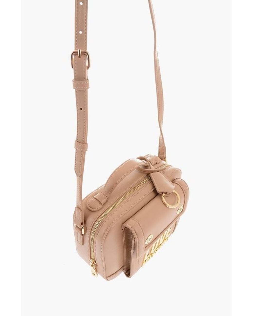 Moschino Natural Zippered Shoulder Bag