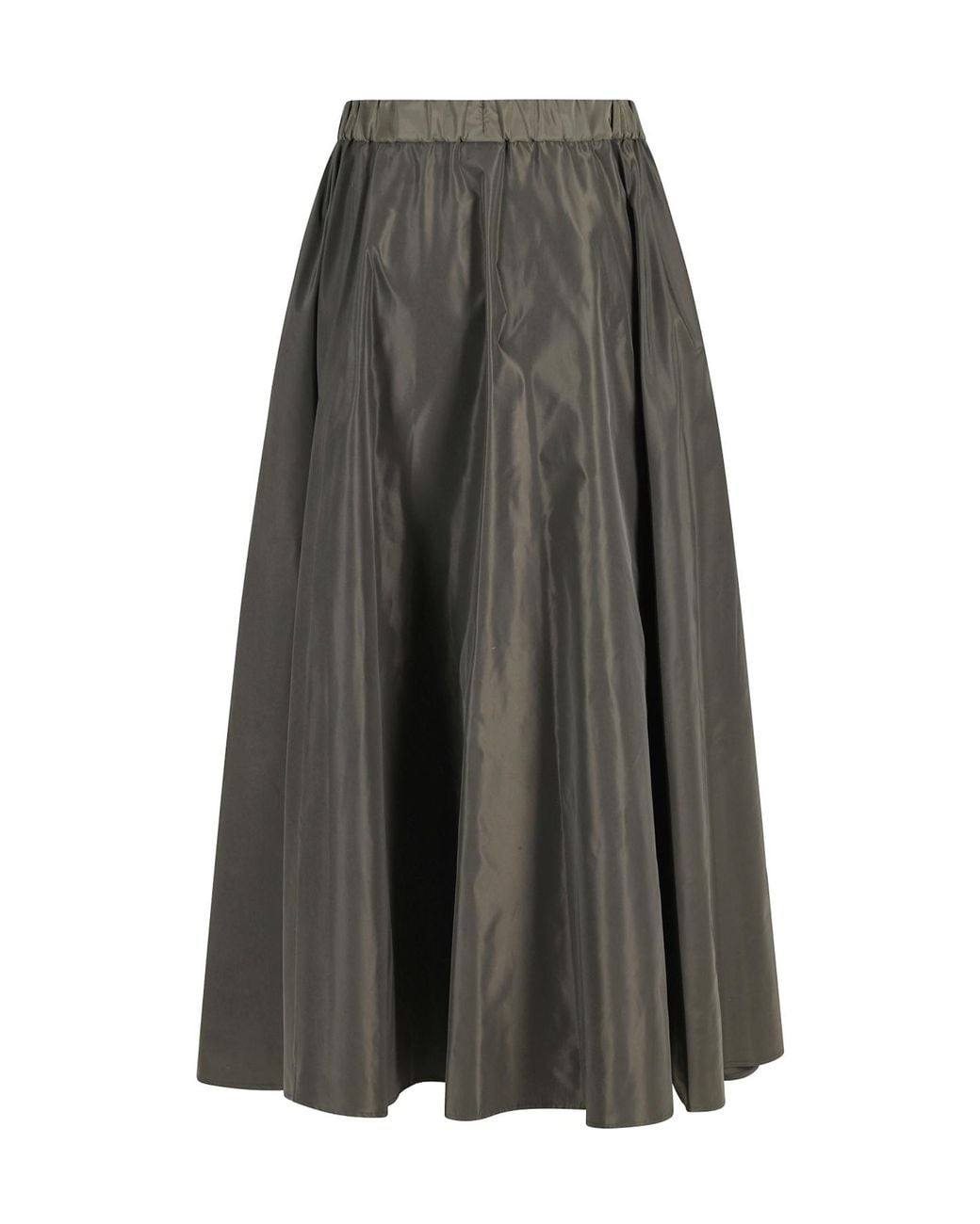 Aspesi Black Pleated A-Line Midi Skirt