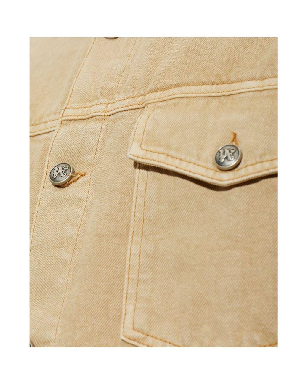 Palm Angels Natural Pocket Denim Shirt Jacket for men