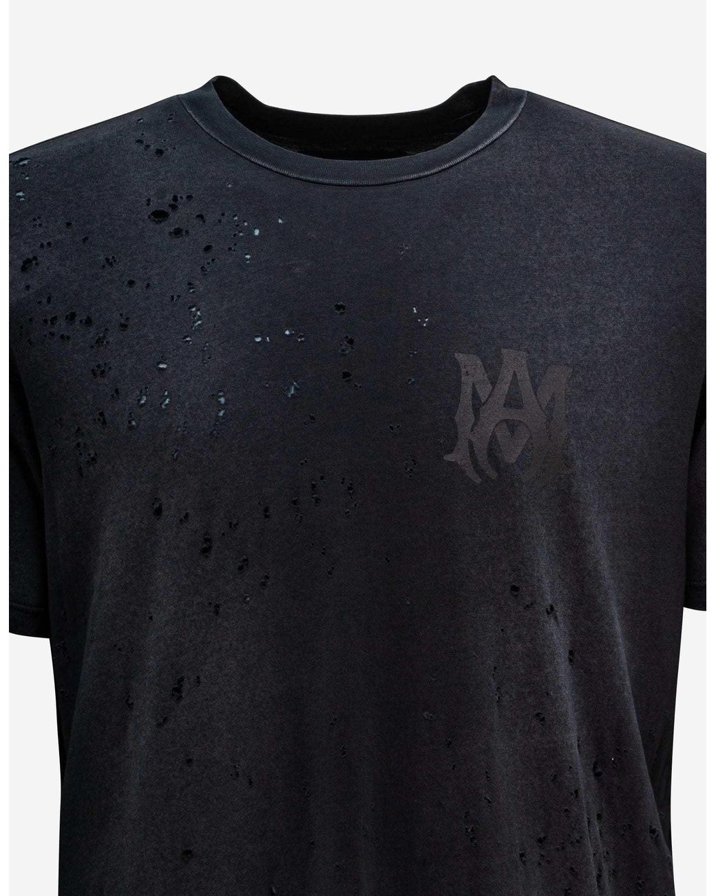Amiri Black Logo Printed Crewneck T-Shirt for men