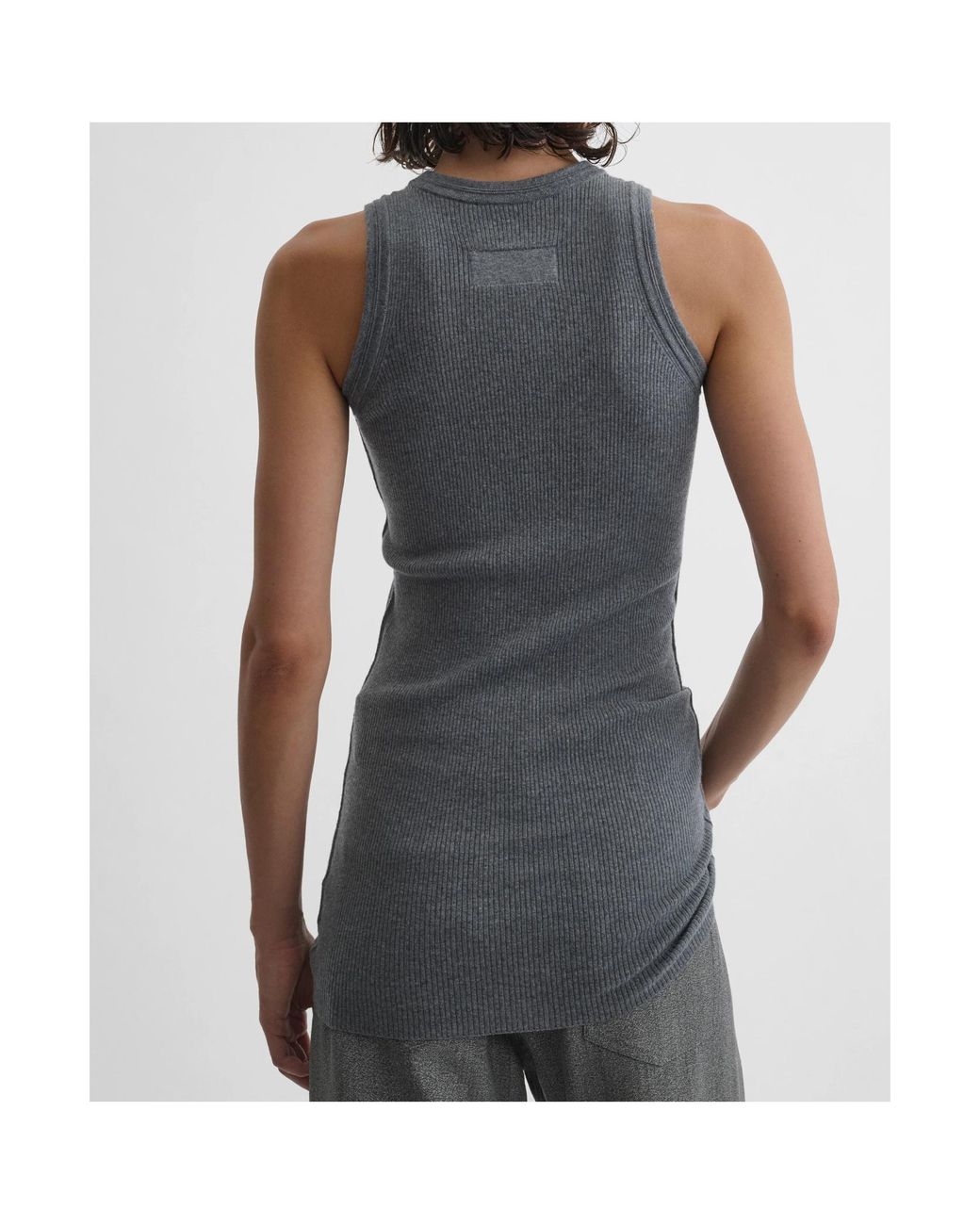 Phoebe Philo Gray Fine-Ribbed Tank Top