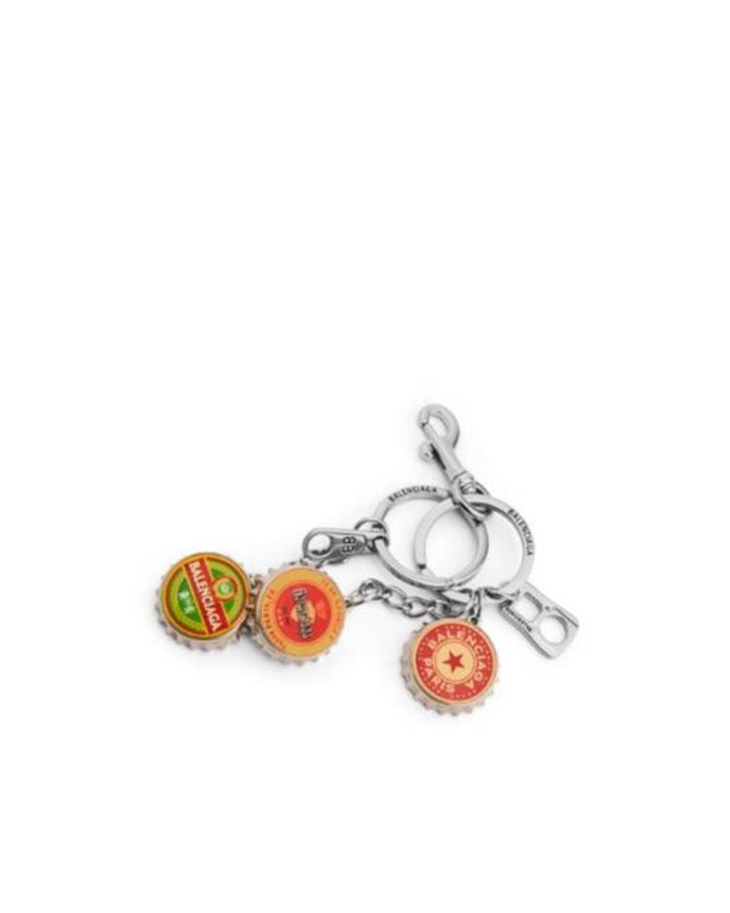 Balenciaga White Cap Charm Detailed Keychains for men