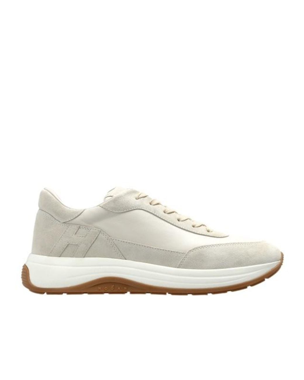 Hogan White Leather Sports Shoes for men