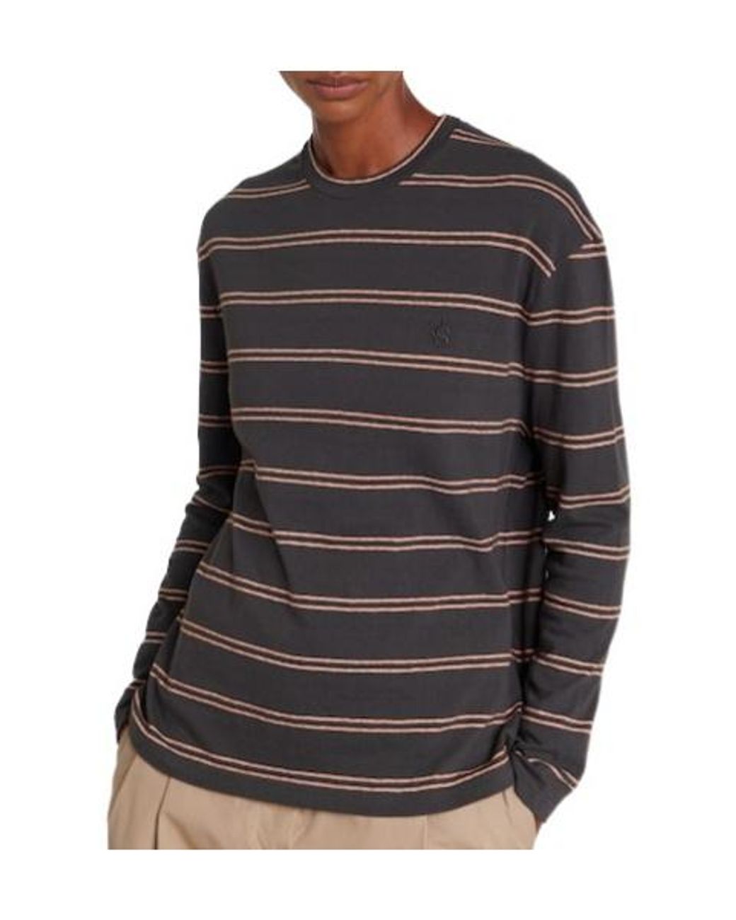 Jil Sander Gray Striped Cotton T-Shirt