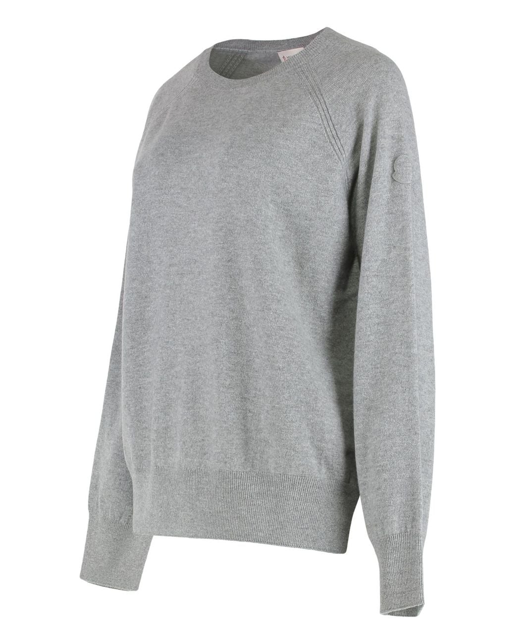 Moncler Gray Cashmere Crew Neck Knitted Sweater