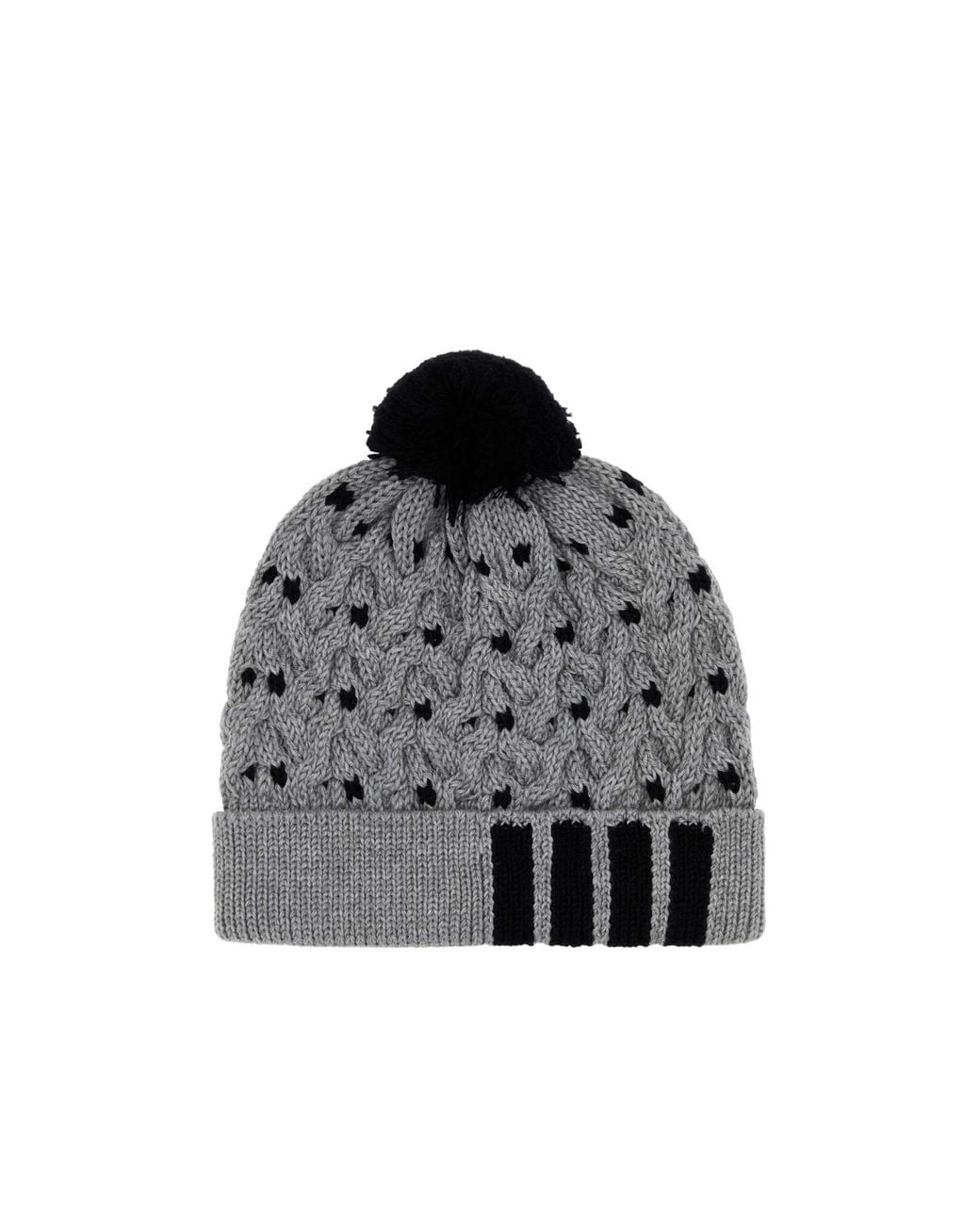 Thom Browne Black Cable Beanie for men