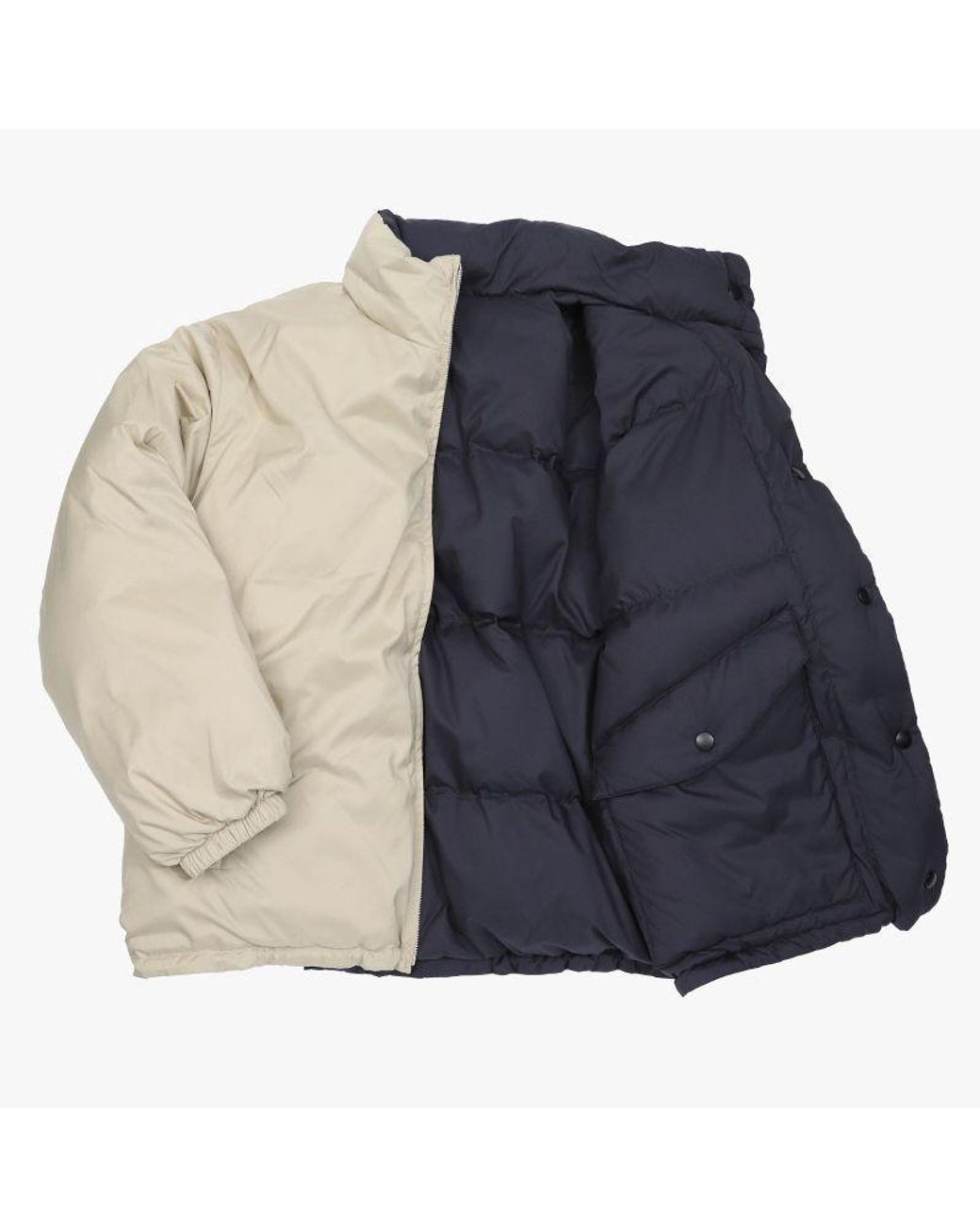 Miu Miu Blue Reversible Technical Pongé Down Jacket