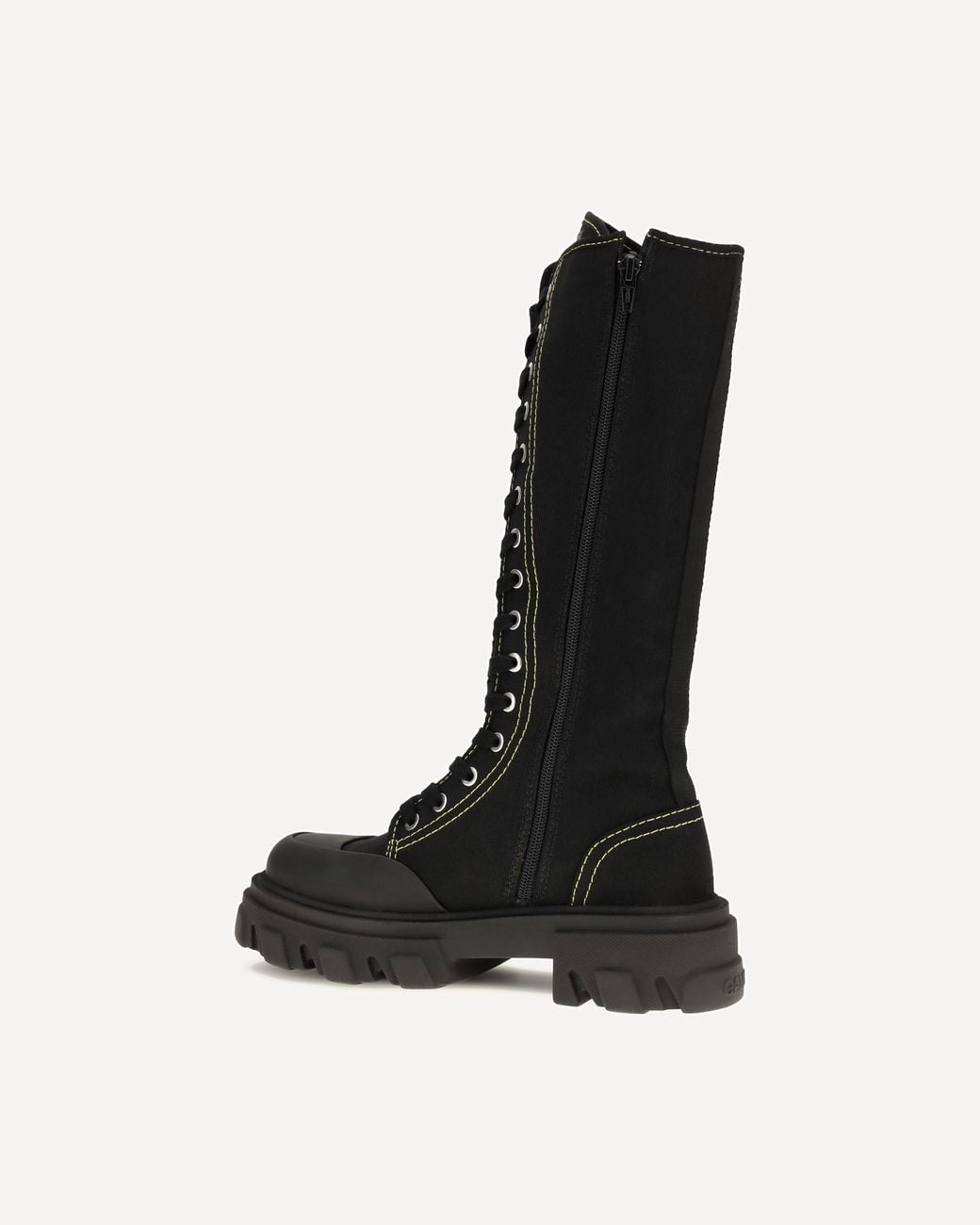 Ganni Black Trail Tall Lace-Up Boots