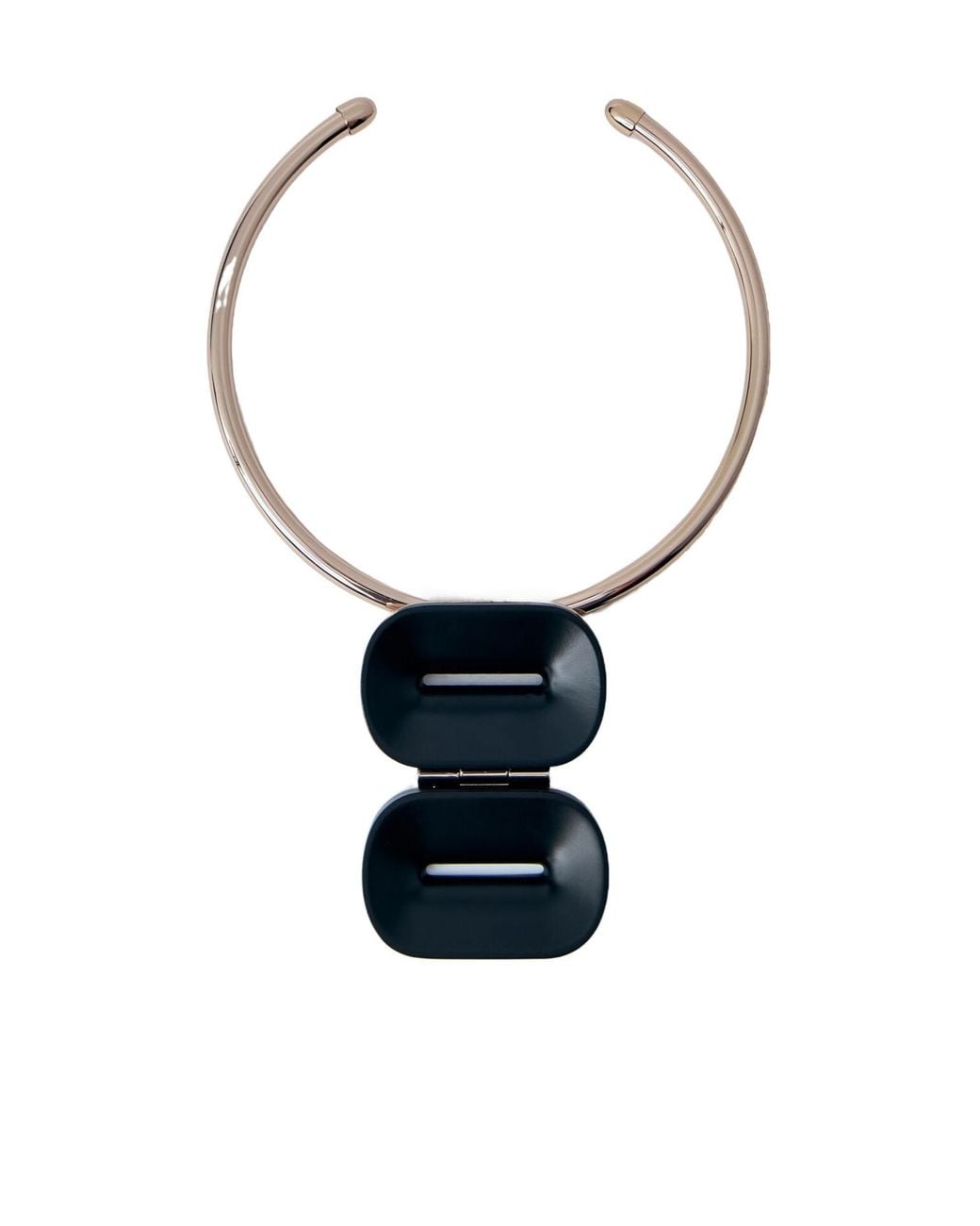 Max Mara White Pinza Sculptural Choker Necklace