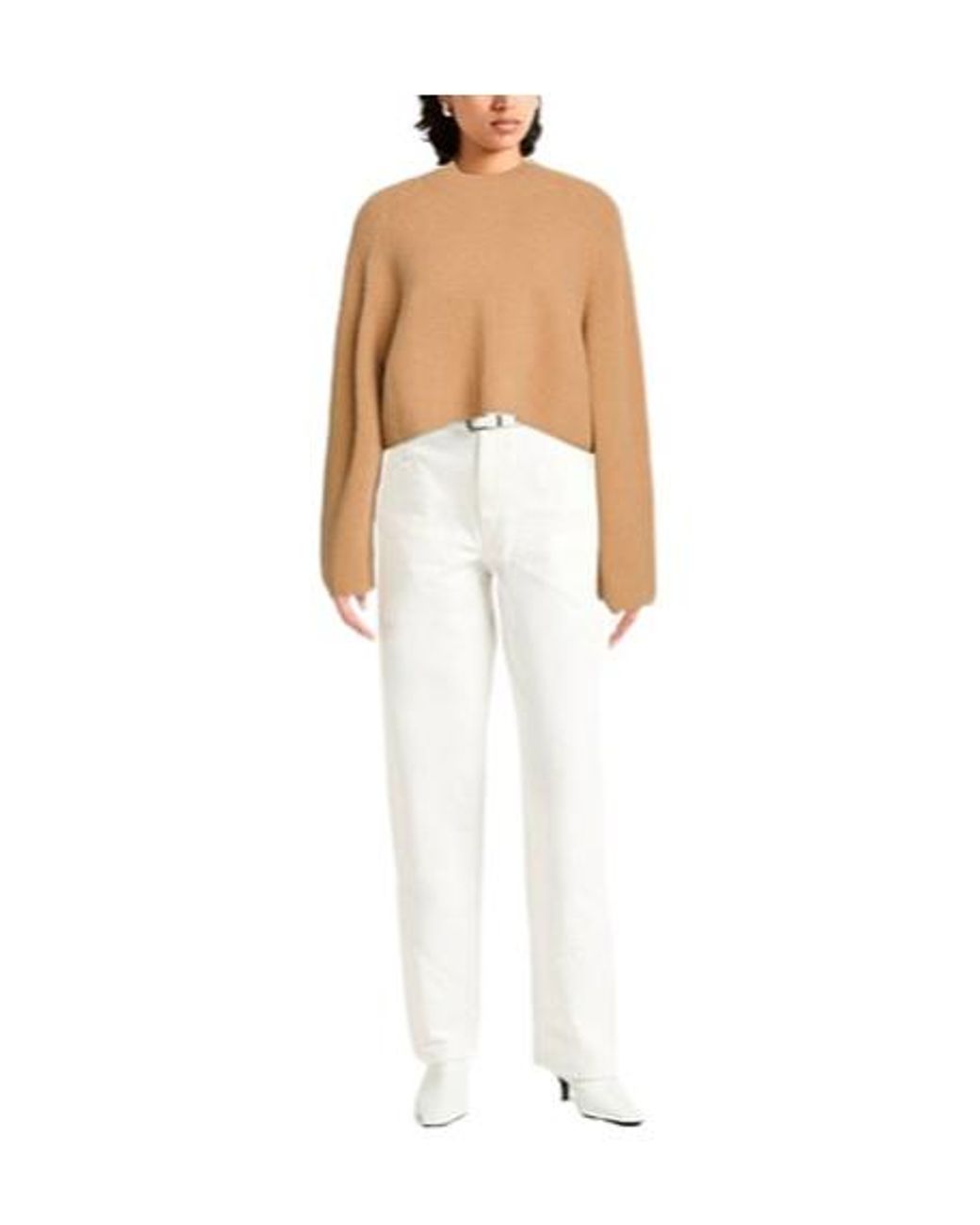Max Mara Natural Solid-Color Knitted Top