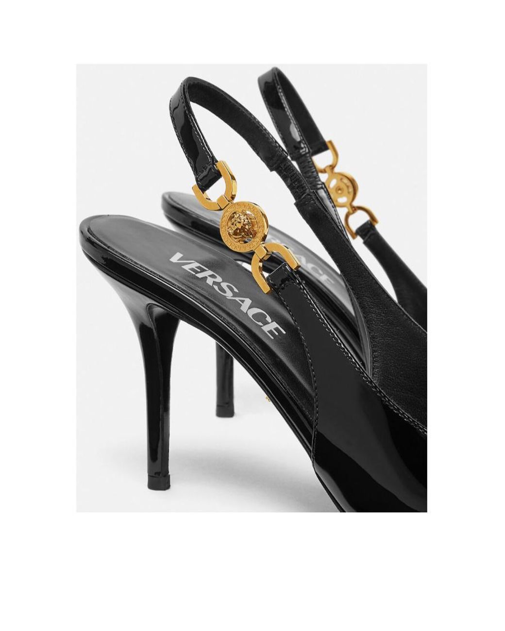 Versace Black Medusa 95 Slingback Pumps