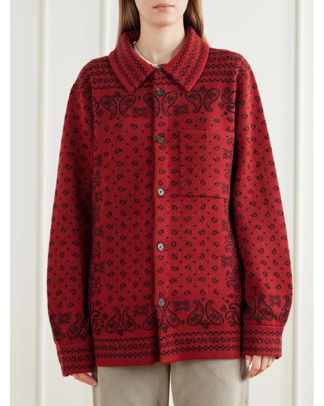 Guest In Residence Red Cashmere Cardigan for men