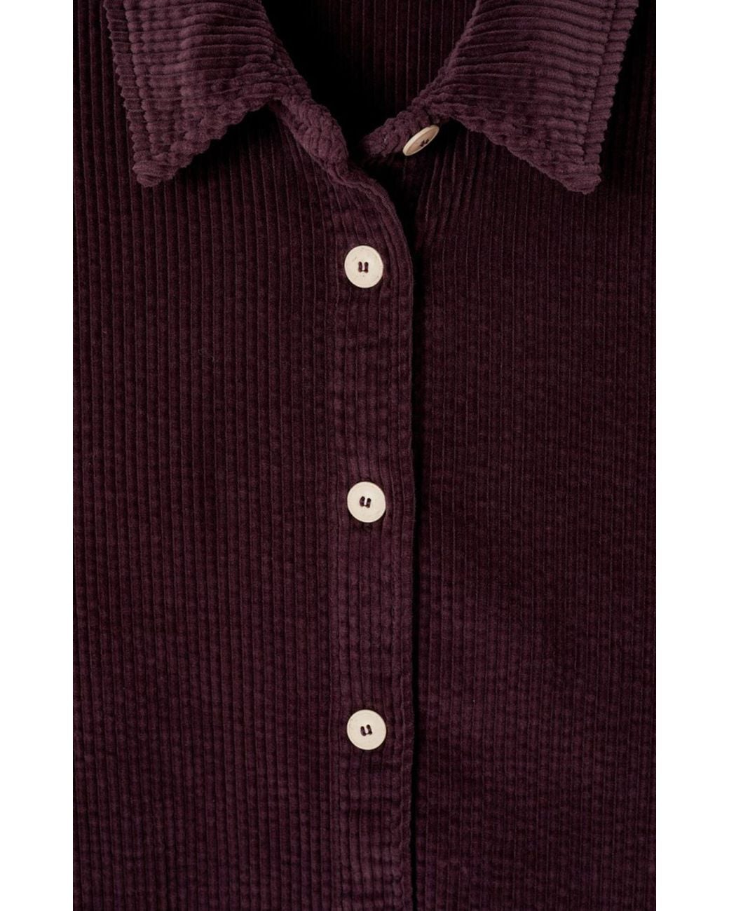 American Vintage Purple Corduroy Oversized Shirt