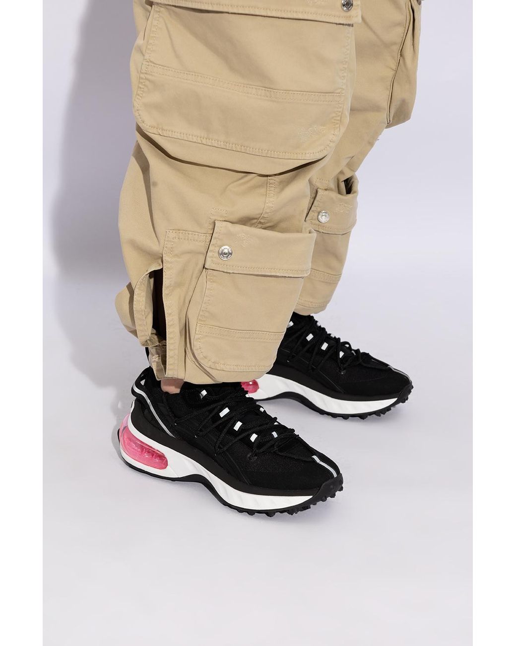 DSquared² Black Reflective-Detailed Chunky Lace-Up Sneakers