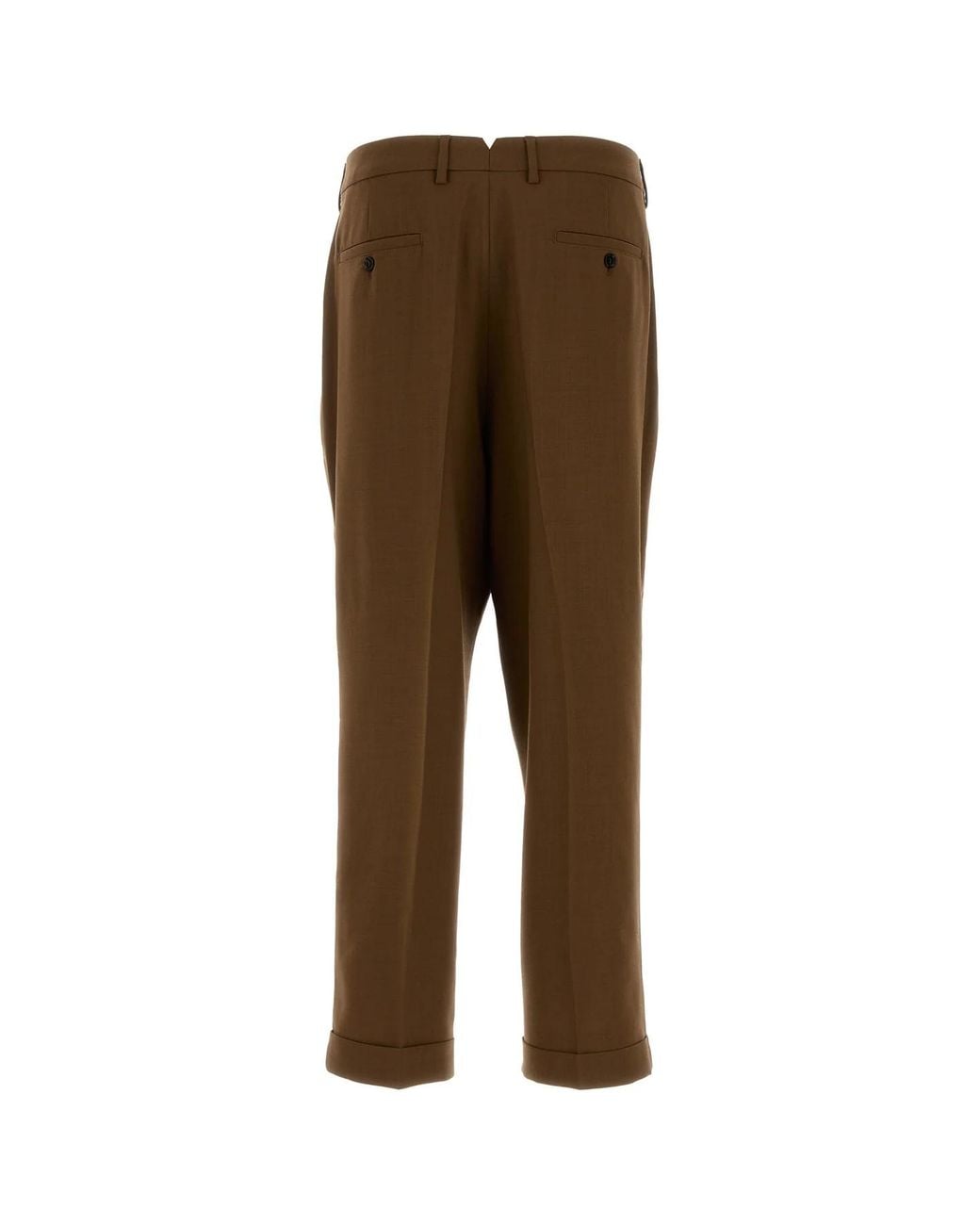 AMI Brown テーラードキャロットフィットトラウザーズ for men