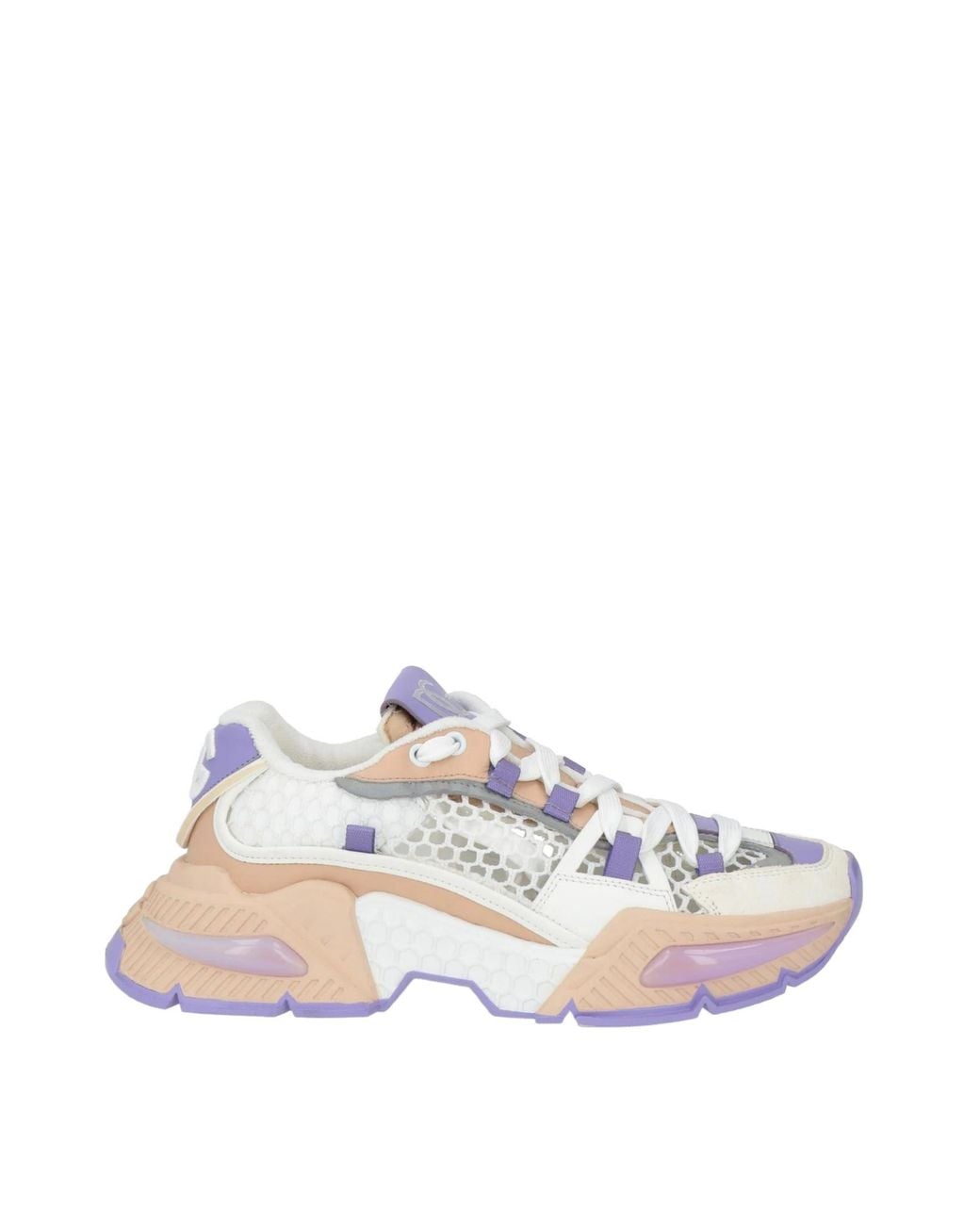 Dolce & Gabbana White Multi-Colored Platform Sneakers