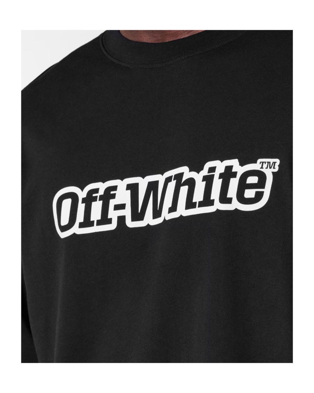 Off-White c/o Virgil Abloh Black Logo Crew Neck T-Shirt for men