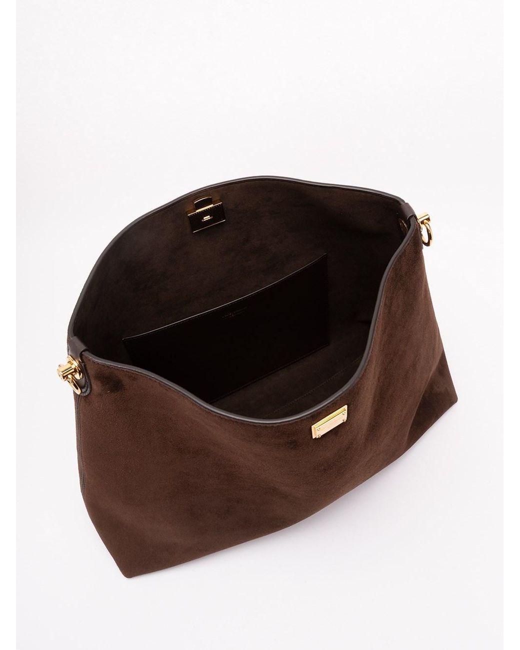 Dolce & Gabbana Brown Vittoria Logo Plate Crossbody Bag