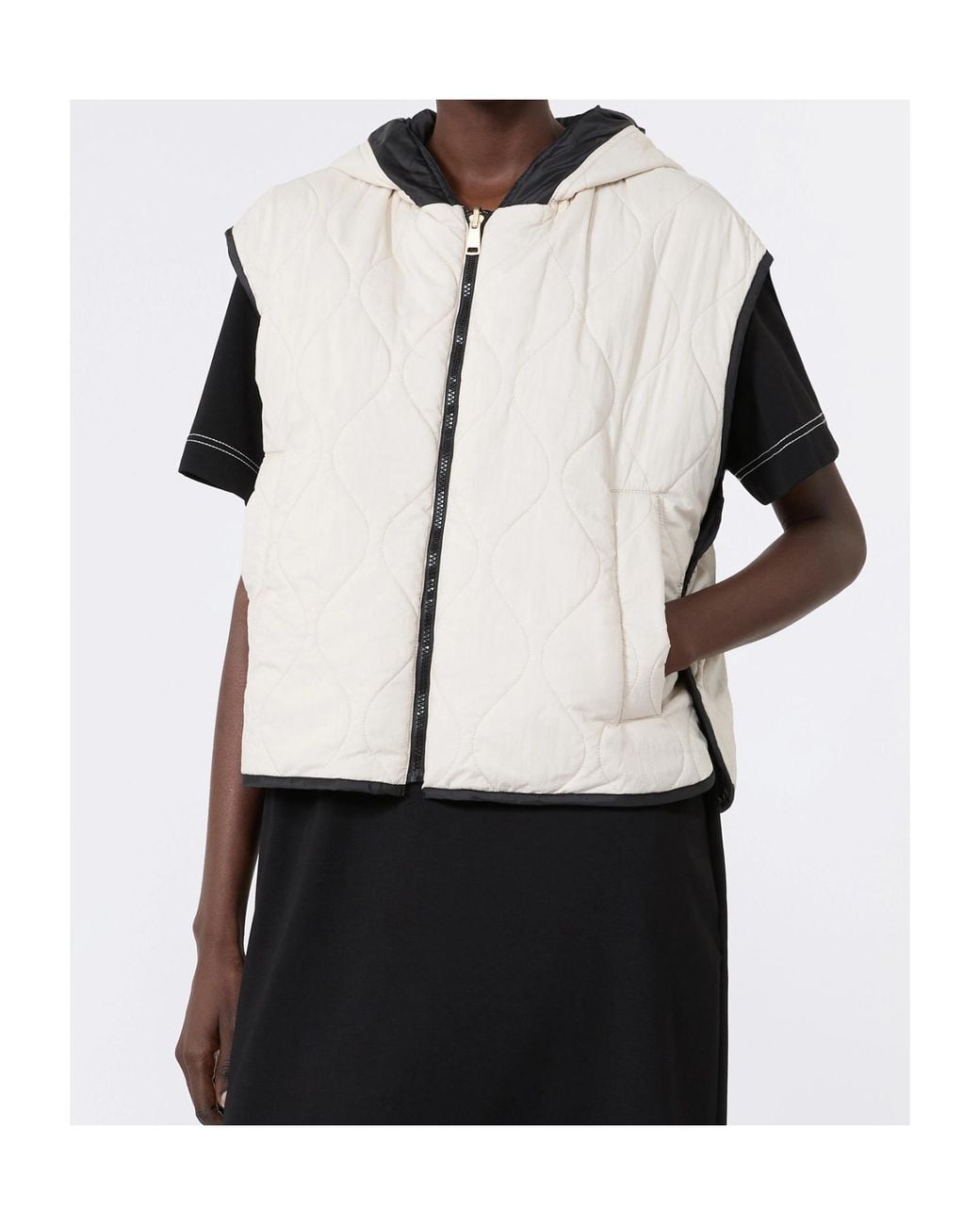 Weekend by Maxmara Black Reversible Padded Hooded Jacket