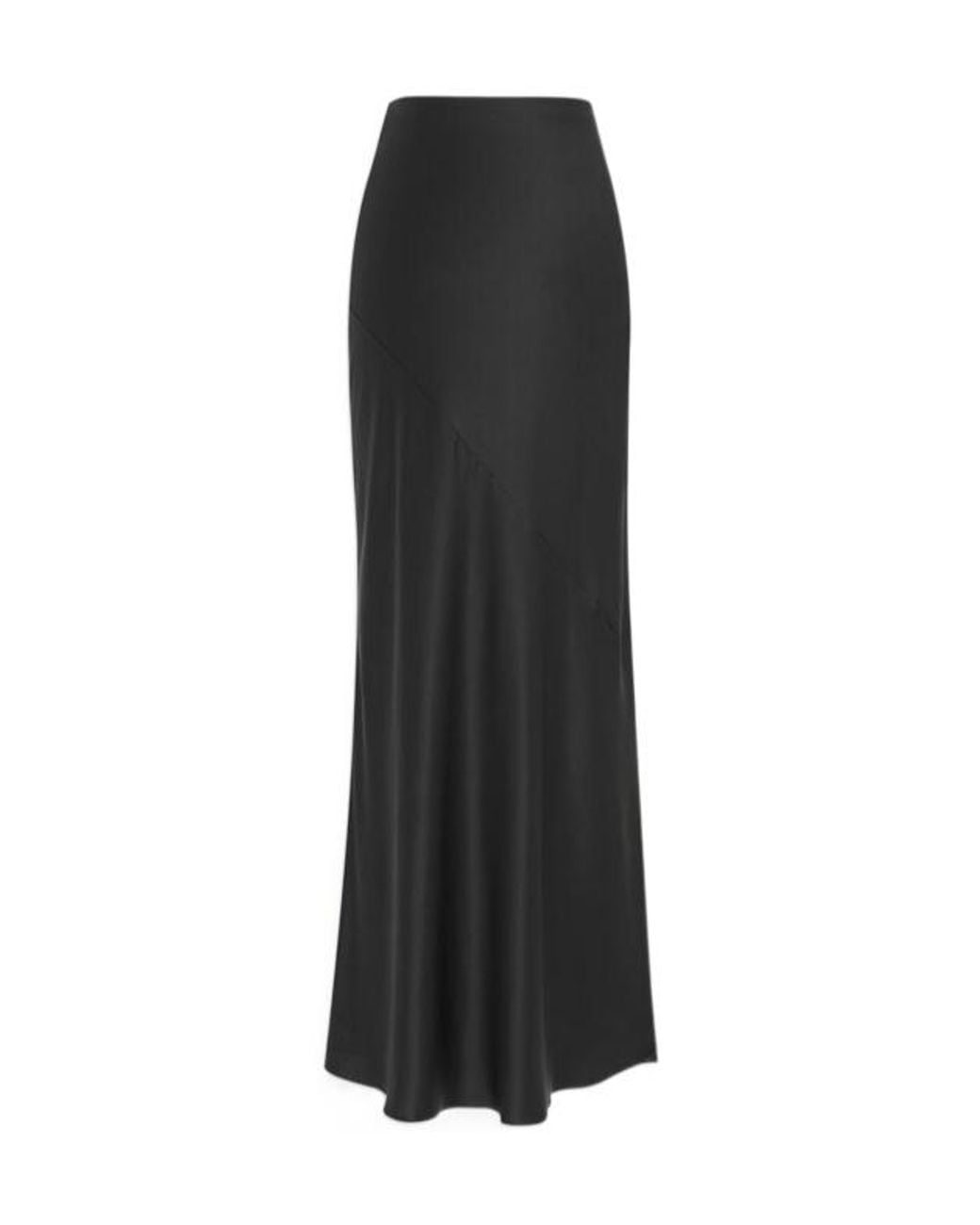 Saint Laurent Black Mid-Rise Long Skirt