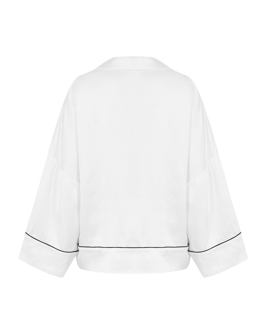 Off-White c/o Virgil Abloh White Satin Pyjama Crop Shirt