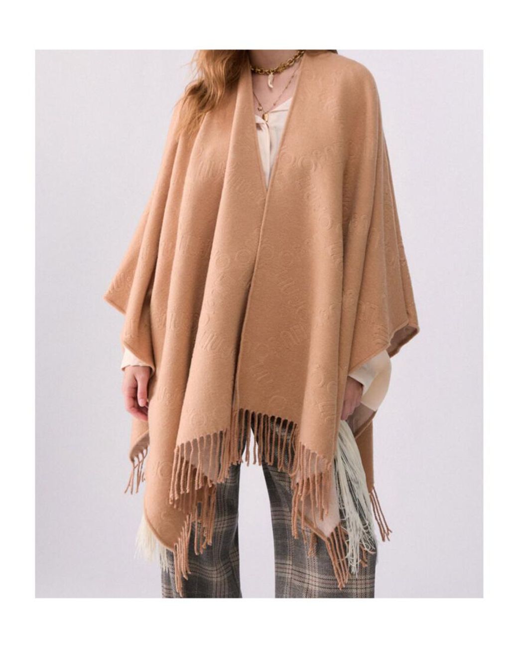 Liu Jo Pink Logo-Jacquard Fringed Scarf