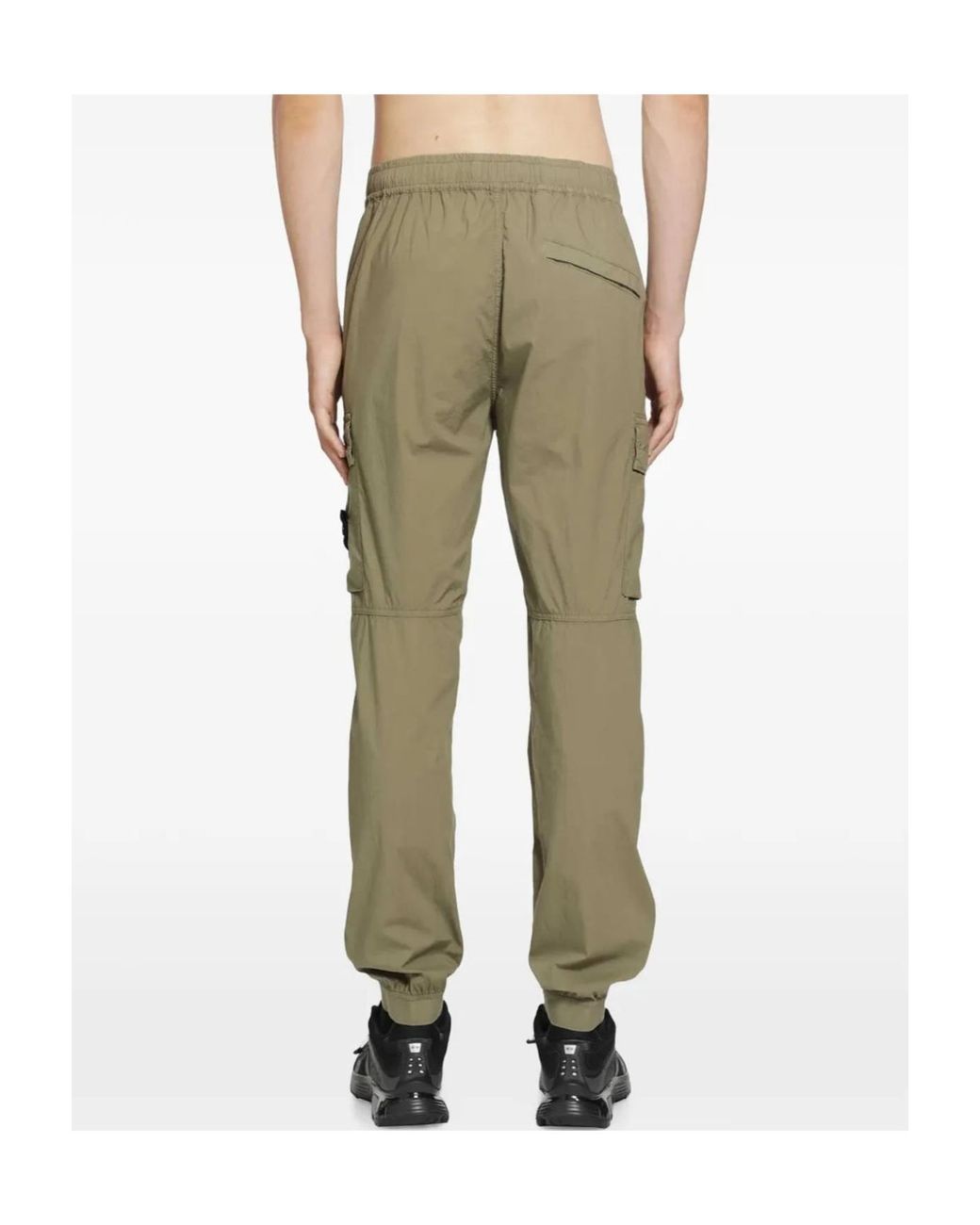 Stone Island Green Logo-Patch Cargo Pants for men