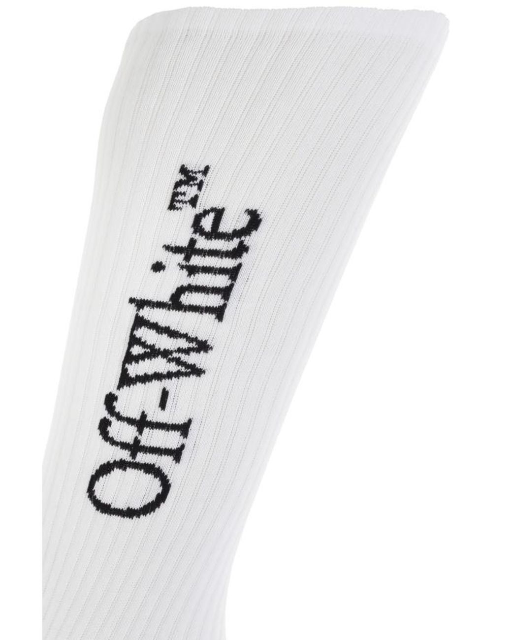 Off-White c/o Virgil Abloh White Logo Intarsia Ribbed Socks for men