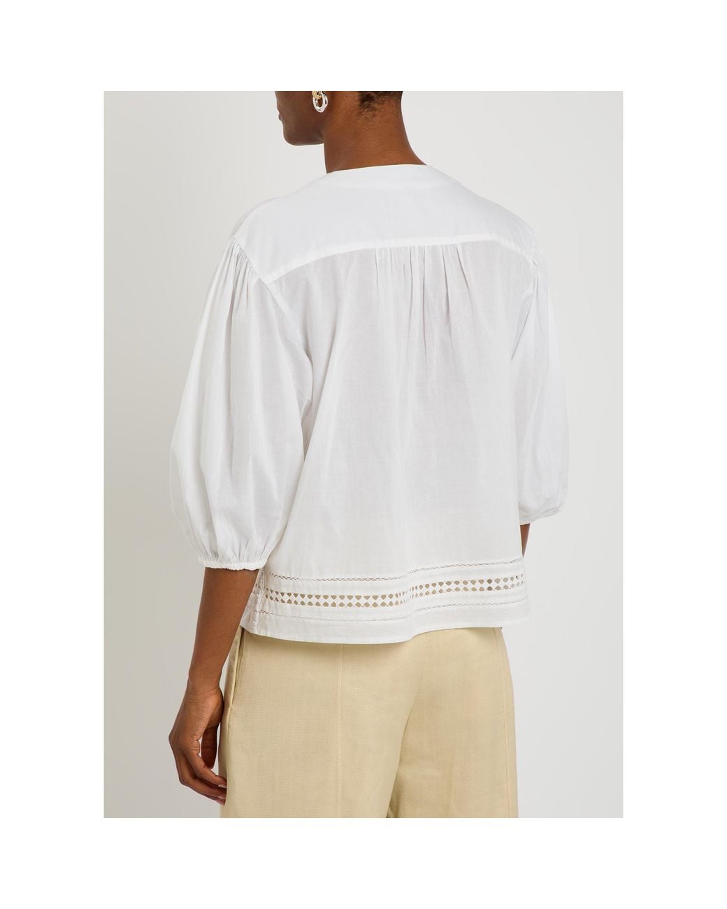 Polo Ralph Lauren White Cotton Short-Sleeve Blouse