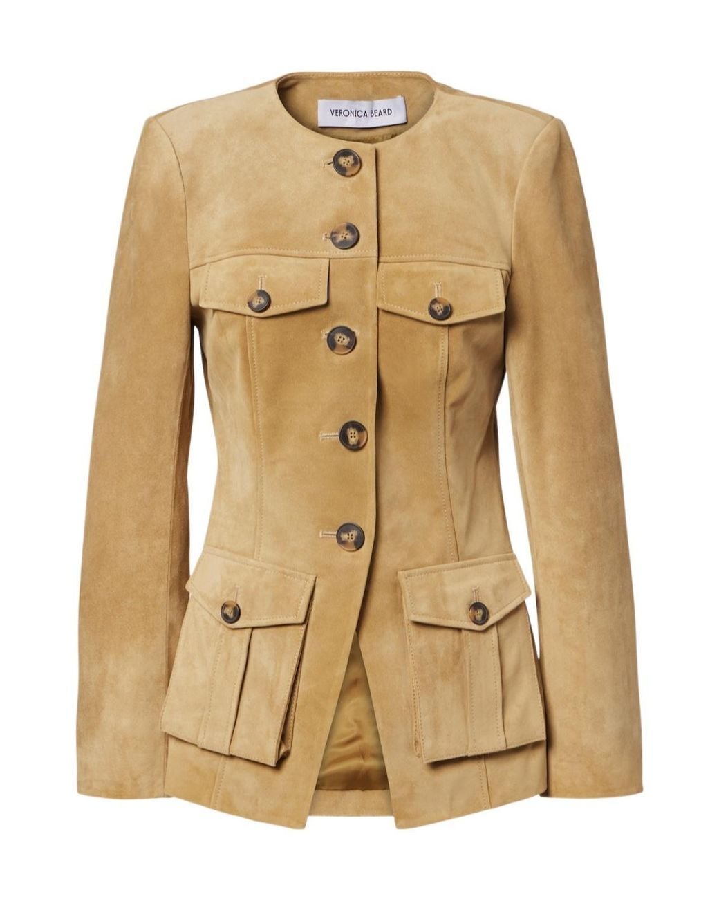 Veronica Beard Natural Orrin Suede Jacket
