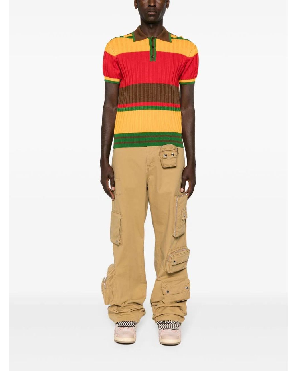 Lanvin Natural Utility-Pockets Straight Trousers for men
