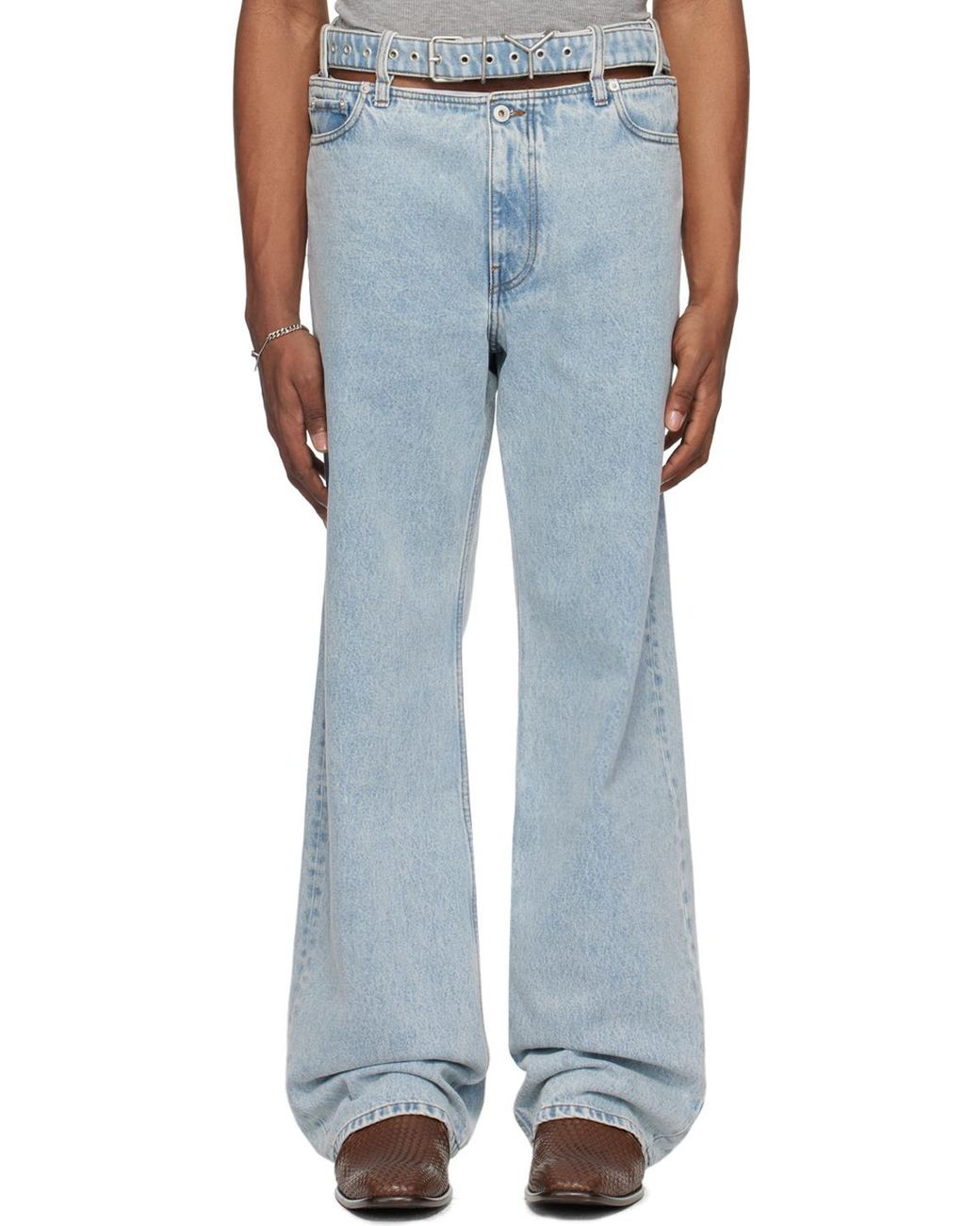 Y. Project Blue Y Belt Jeans for men
