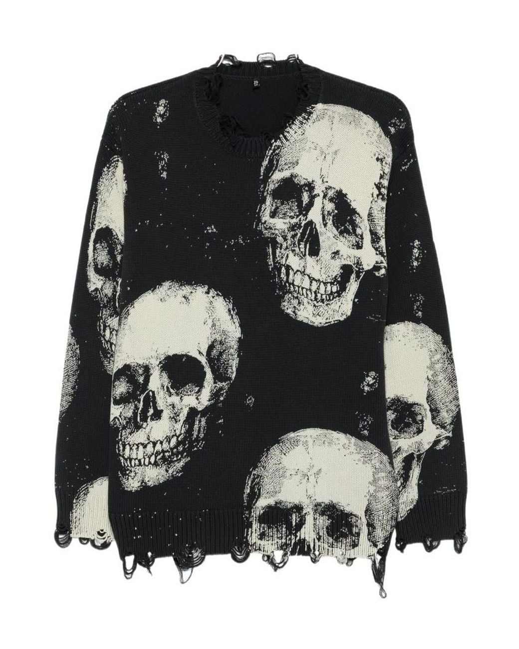 R13 Black Long-Sleeved Pullover for men