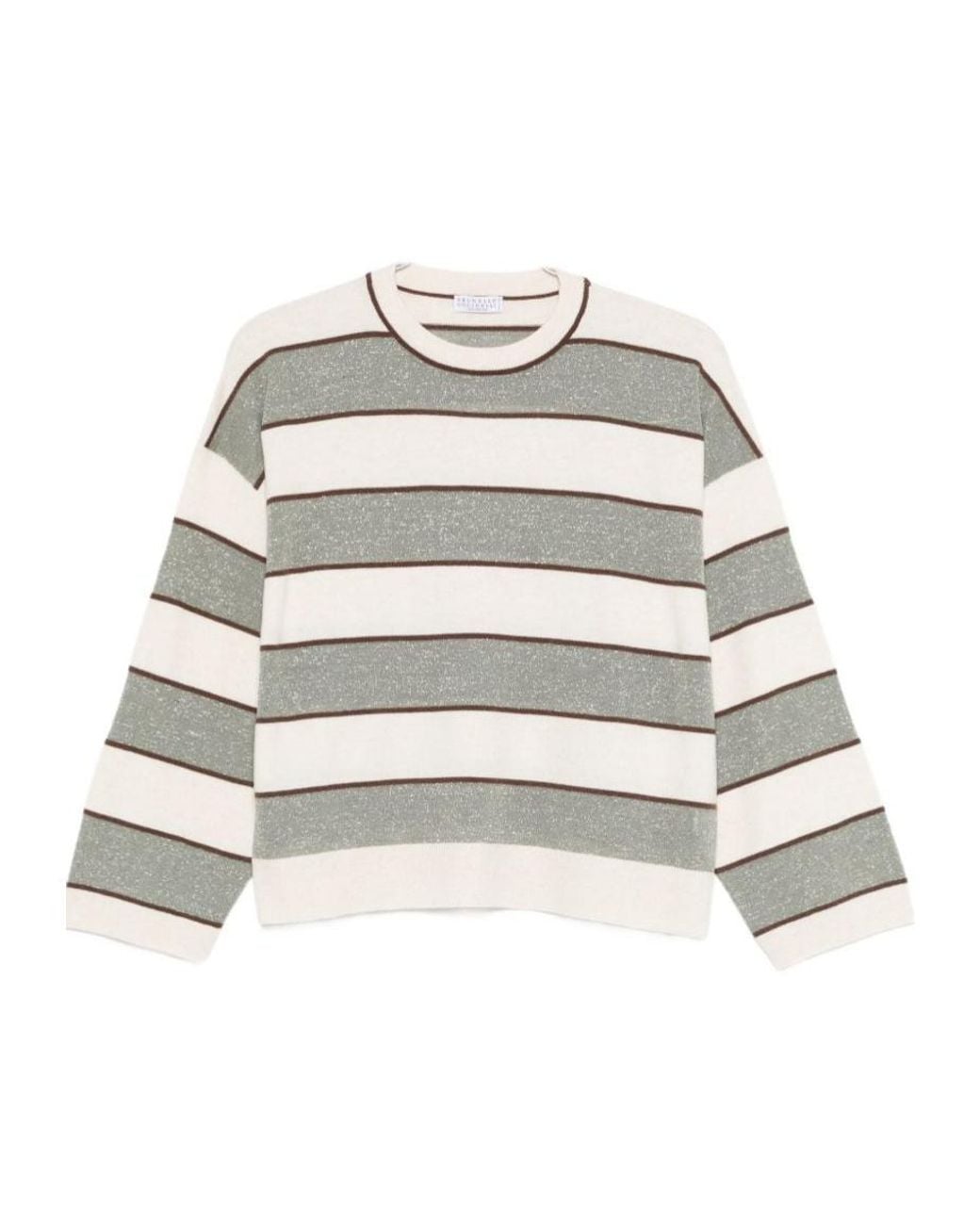 Brunello Cucinelli Natural Striped Knitwear