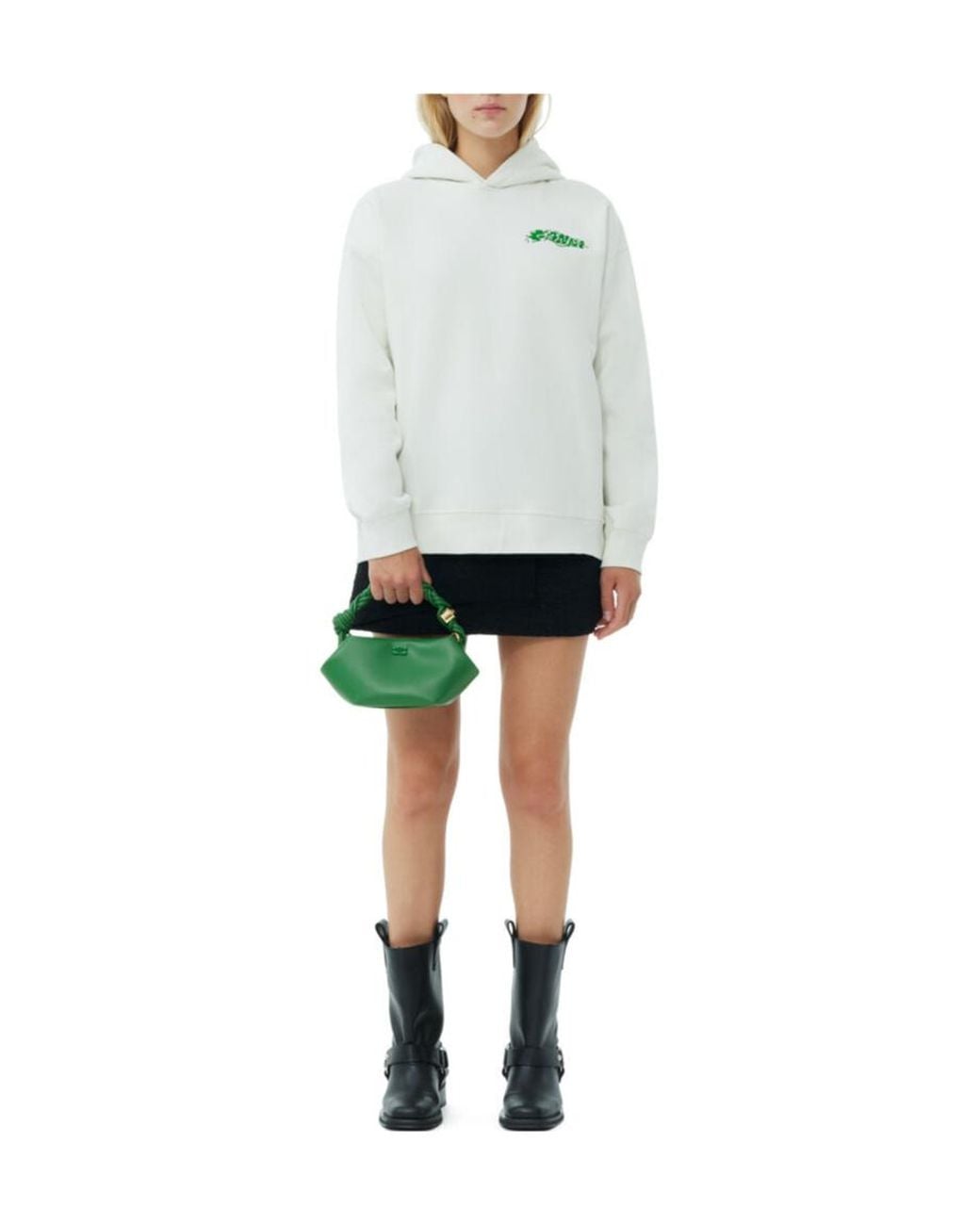 Ganni White Egret Isoli Oversized Hoodie