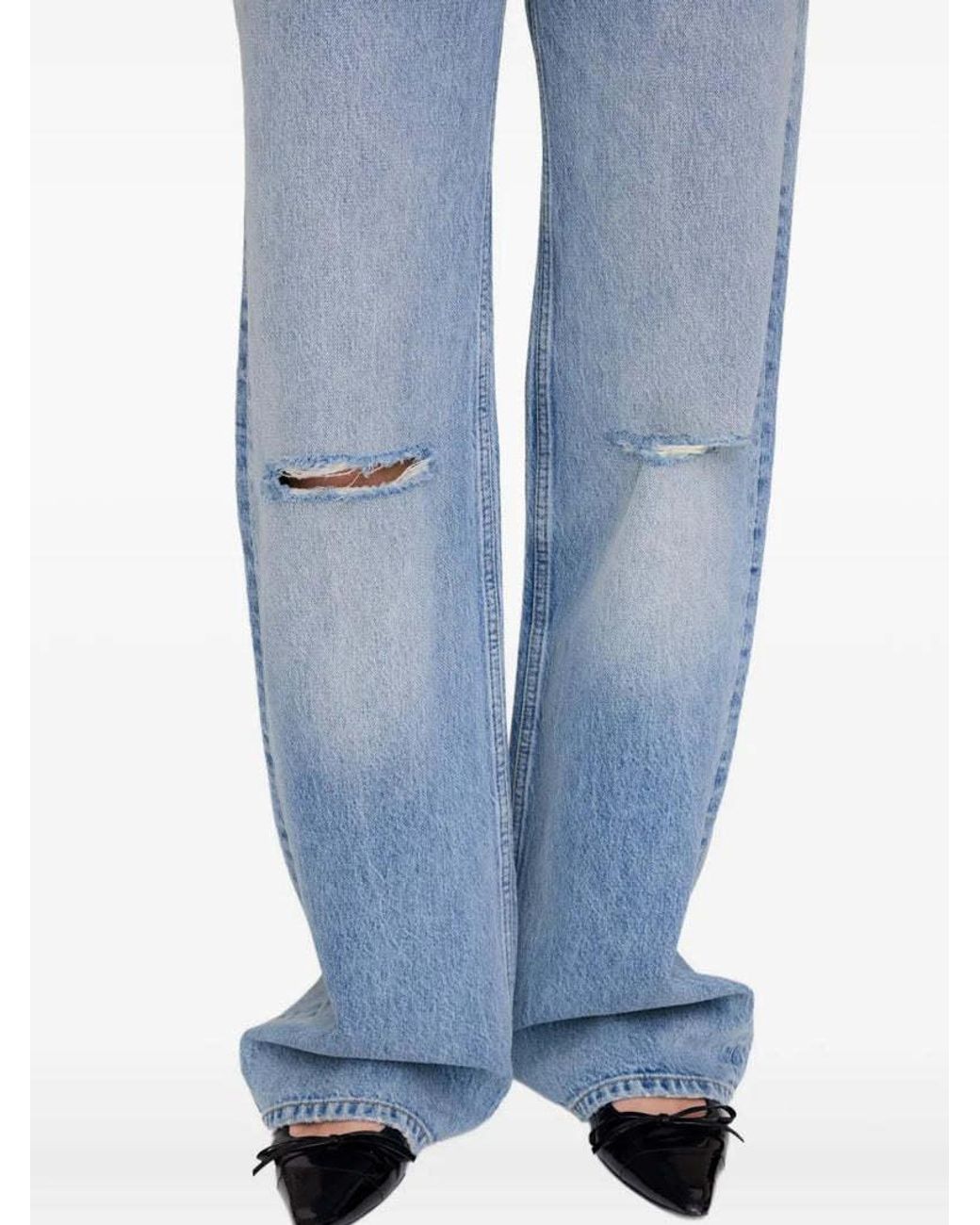 Anine Bing Blue Hugh Distressed Jeans