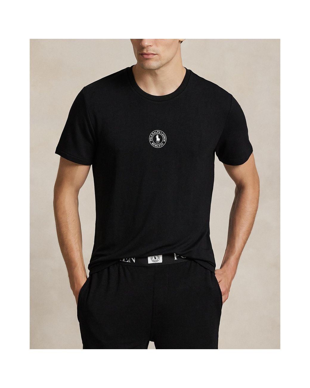 Polo Ralph Lauren Black Puck Logo T-Shirt for men