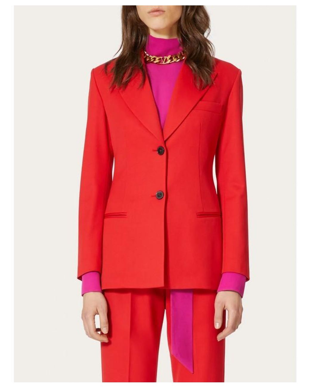 Valentino Single-Breasted Stretch Tailored Jacket