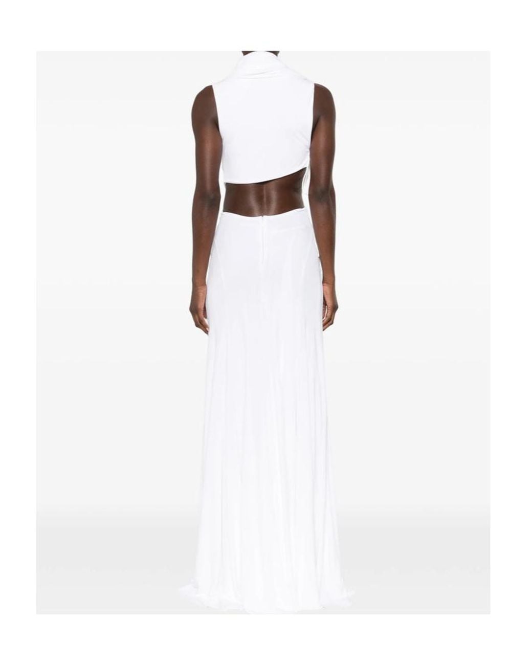 Christopher Esber White Draped Cut-Out Maxi Dress
