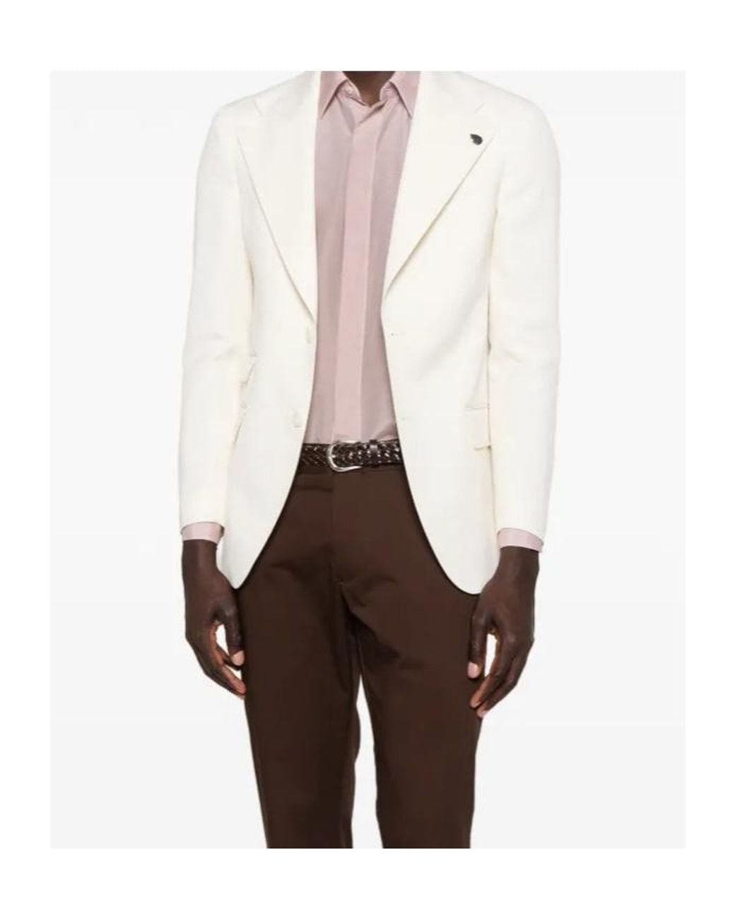 Lardini Pink Concealed-Placket Long-Sleeve Shirt for men