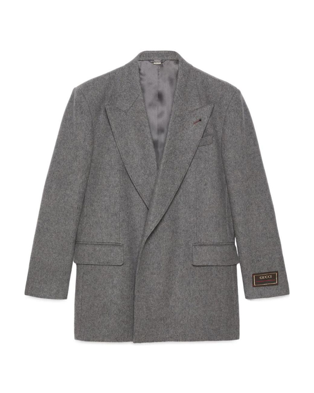 Gucci Gray Logo Patch Jacket for men