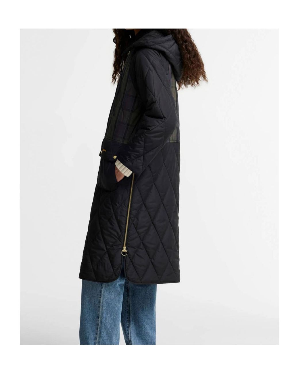 Barbour Black Osbourne Checked Quilted Jacket