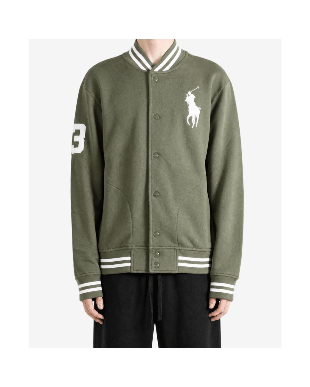 Polo Ralph Lauren Green Pony Embroidered Varsety Jacket for men