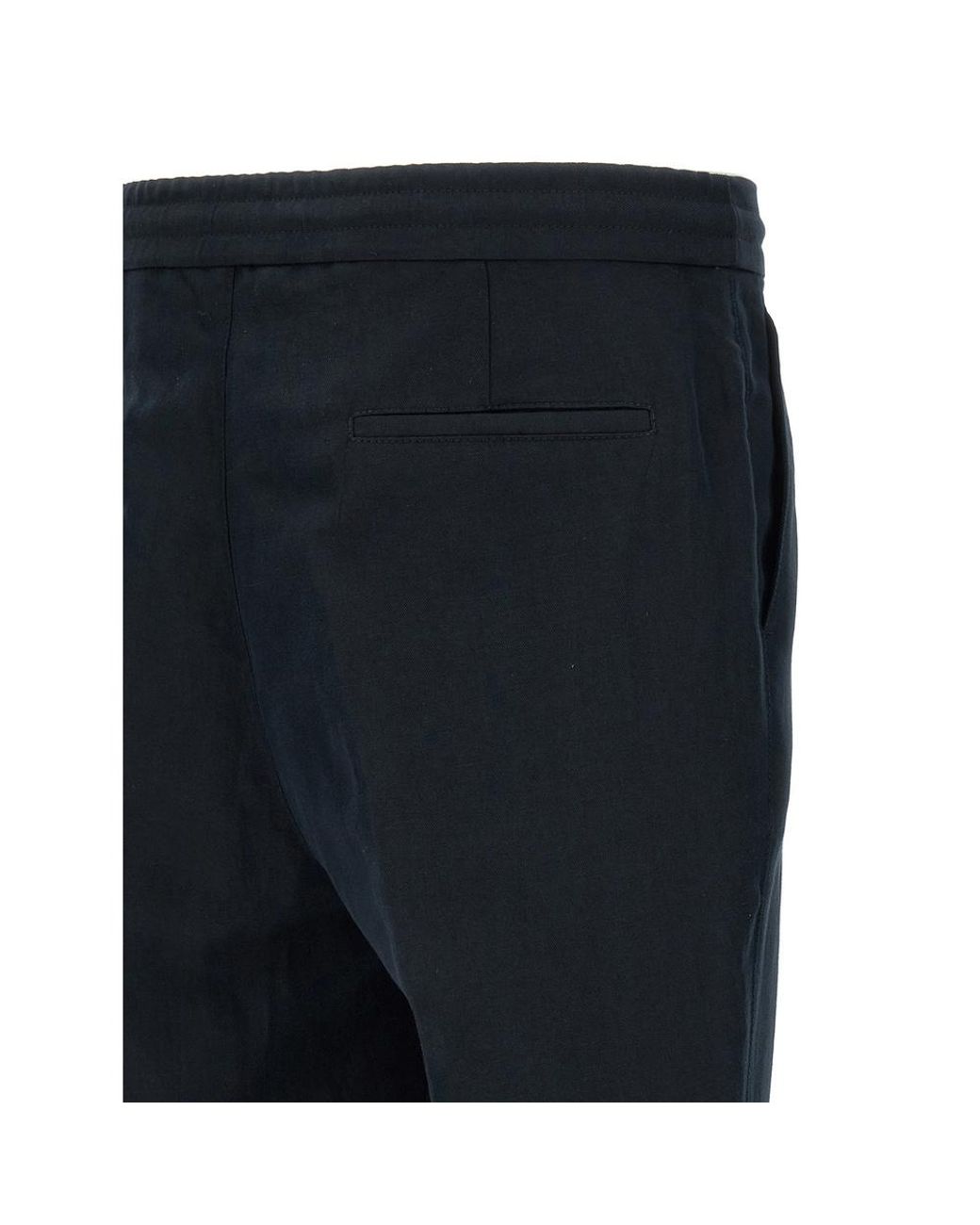 Brunello Cucinelli Blue Drawstring Straight-Leg Trousers for men
