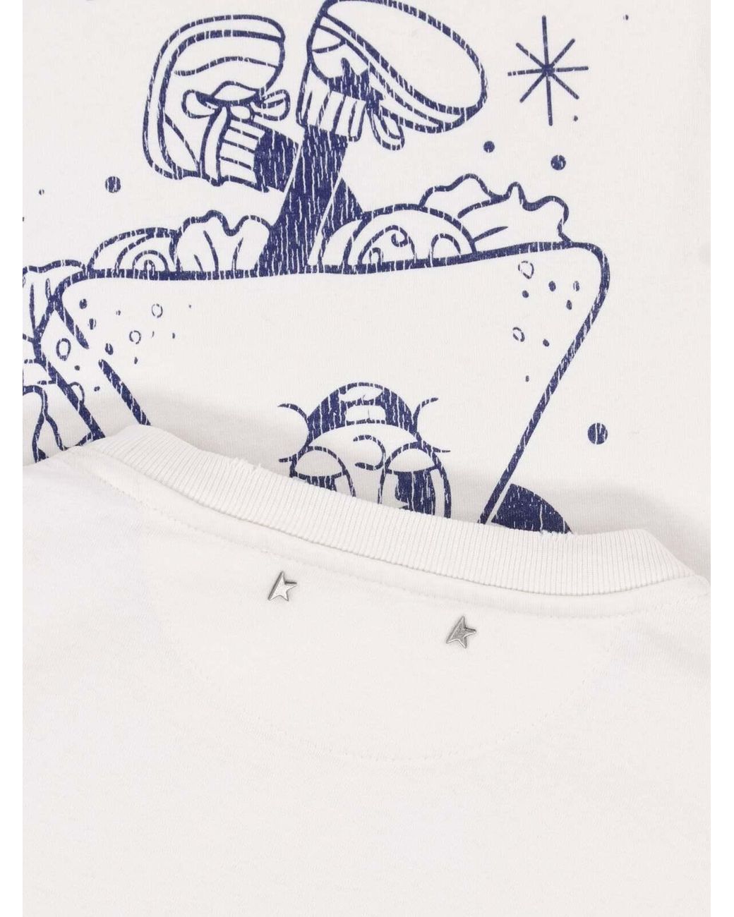 Golden Goose Deluxe Brand White Graphic Printed Crewneck T-Shirt