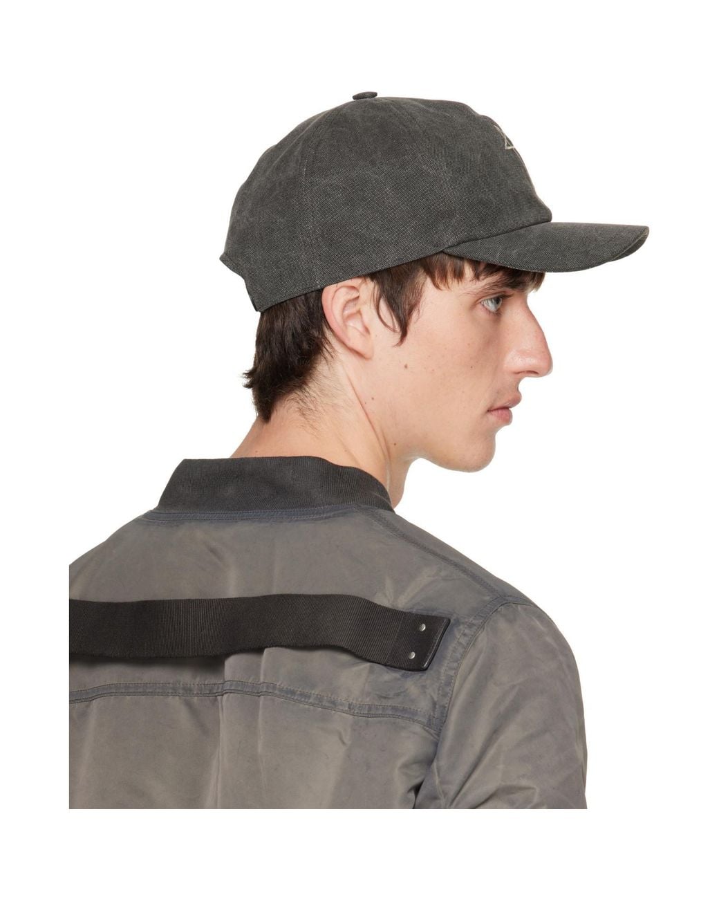 Rick Owens Gray Graphic Baseball Cap for men