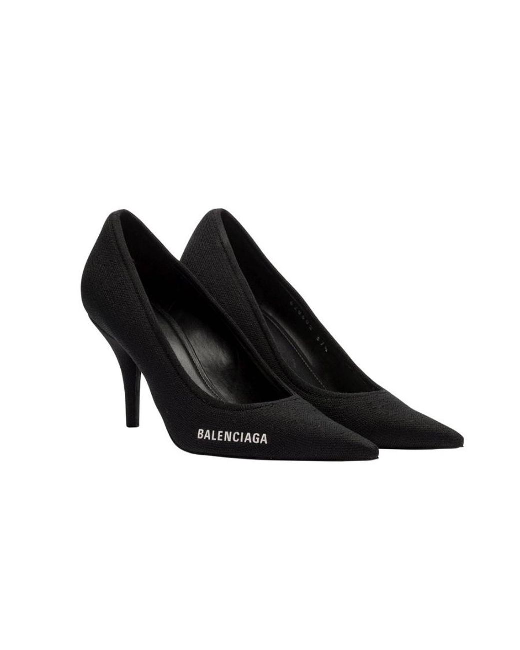 Balenciaga Black Logo Pointed High Heels