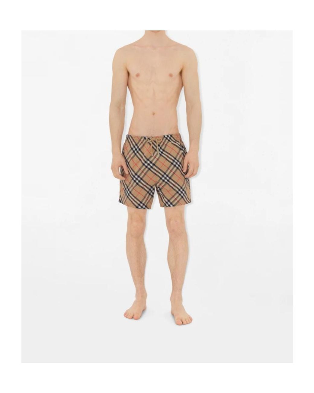 Burberry Multicolor Check Printed Drawstring Swim Shorts for men