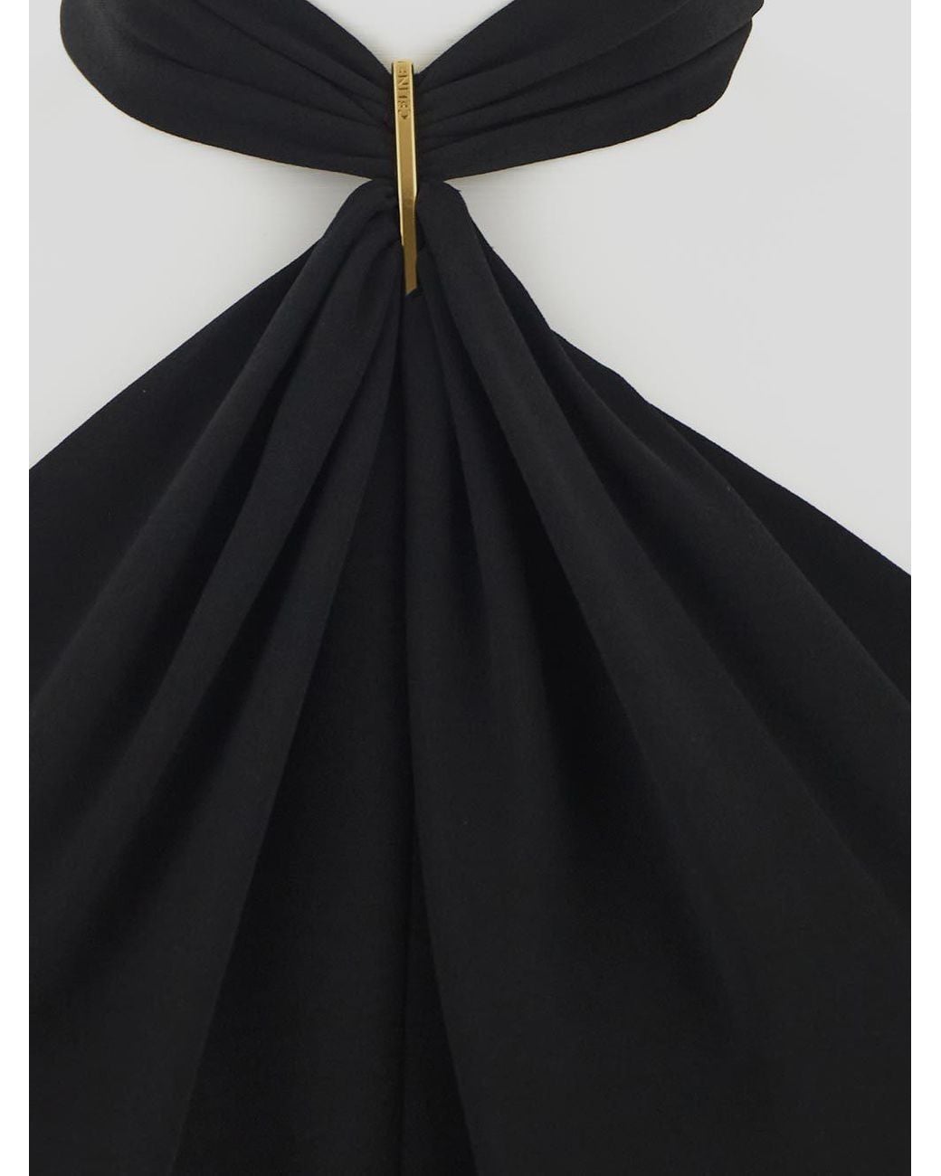 Céline Black Draped Barrette Dress